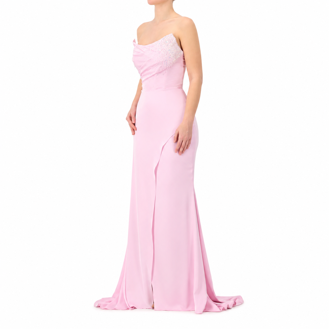 Straight Corset Strapless Gown