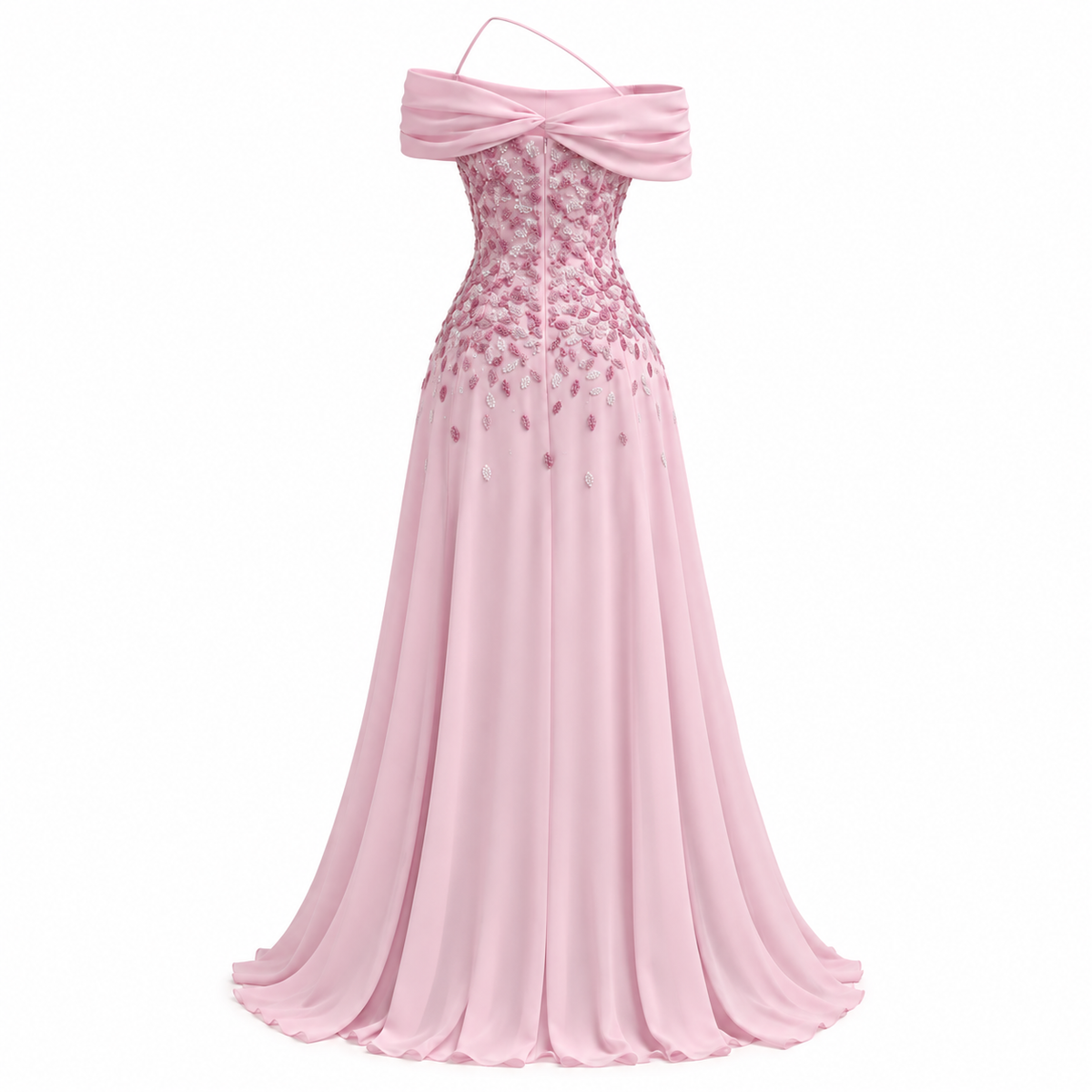 Draped Strap Petalfall Dress