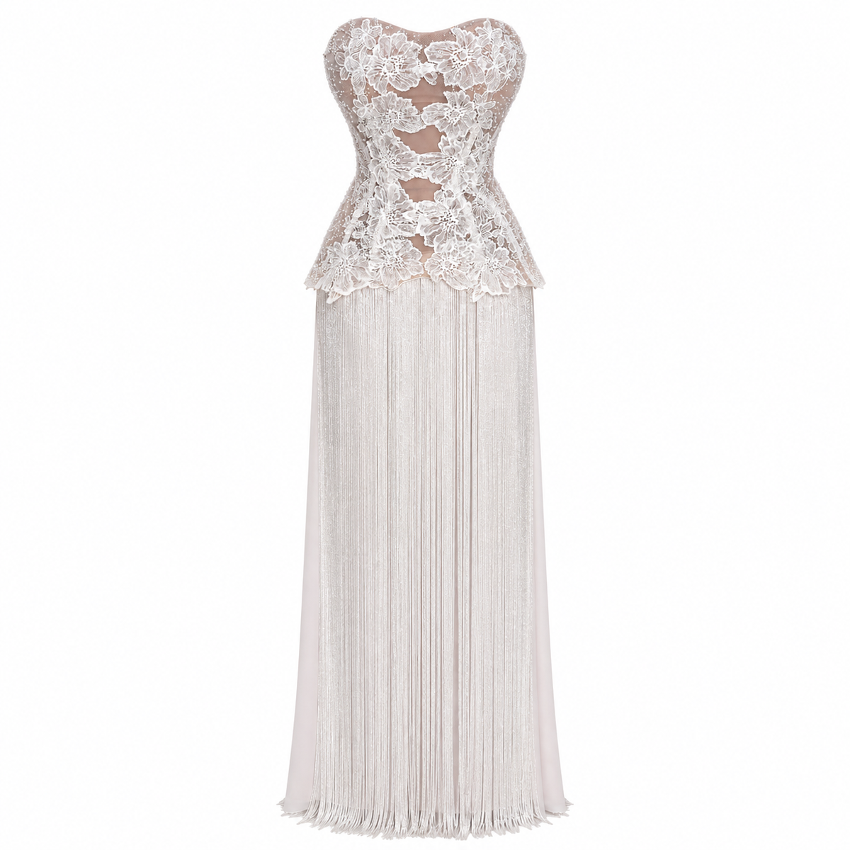 Sheer Bolero Tassel Gown