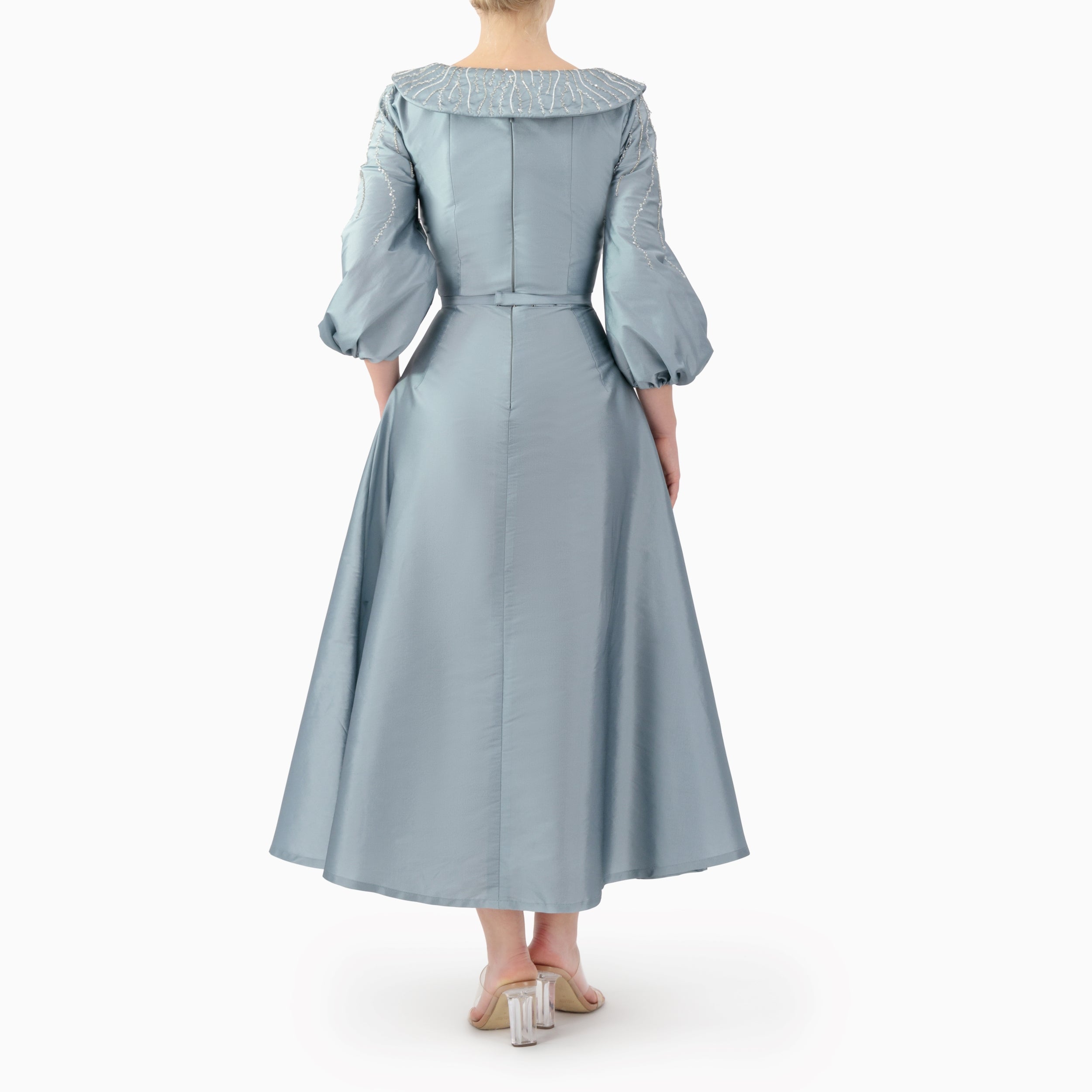 Embellished Collar and Sleeves, A-line Dress