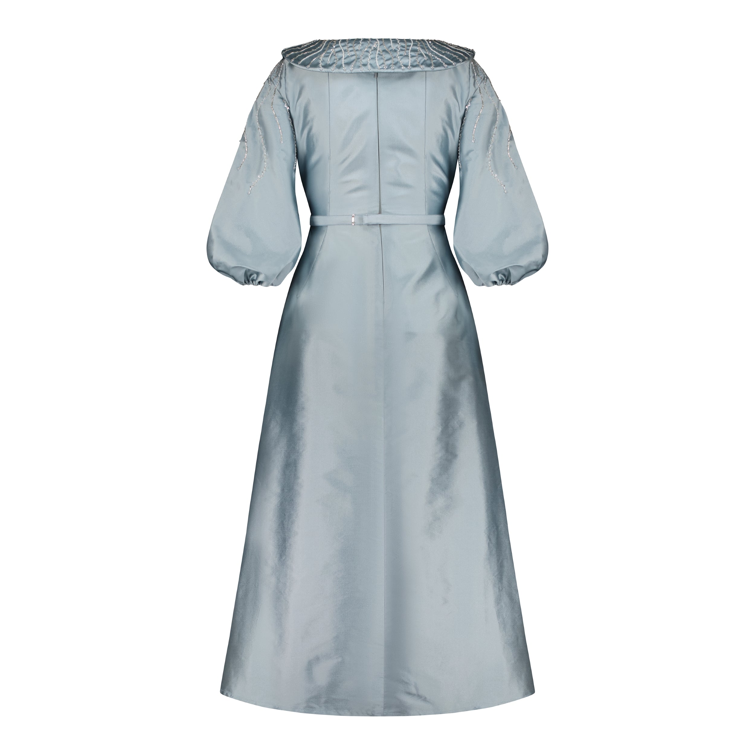 Embellished Collar and Sleeves, A-line Dress