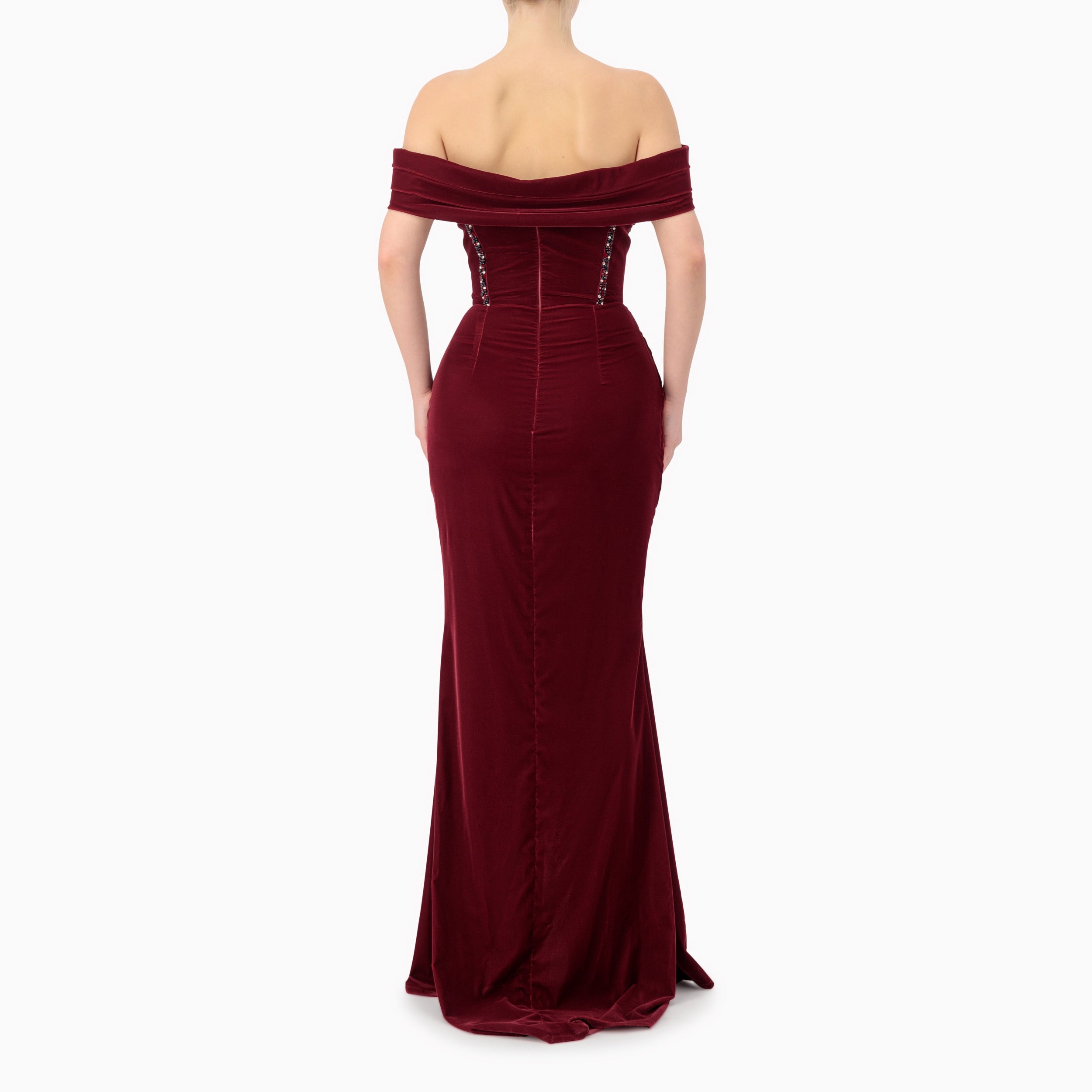 Velvet Corset Off-shoulder  Gown