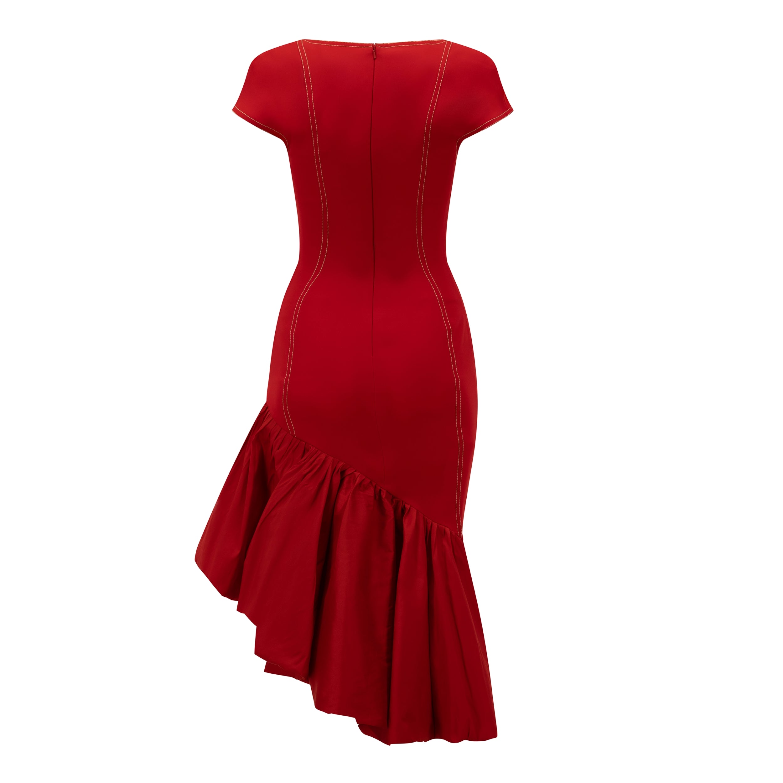 Figure Framing Puffball Ruffled Dress