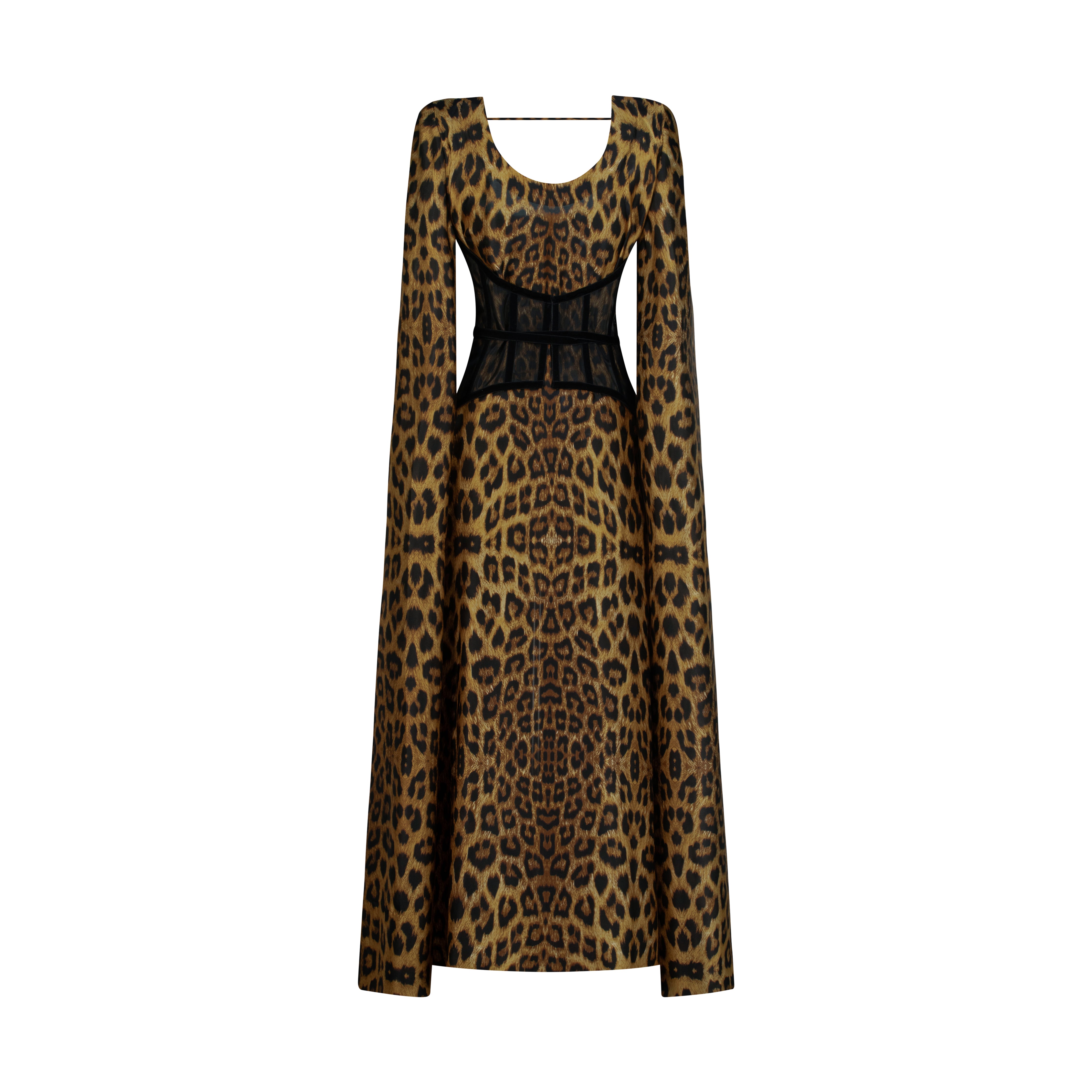 Leopardess Kaftan with Corset