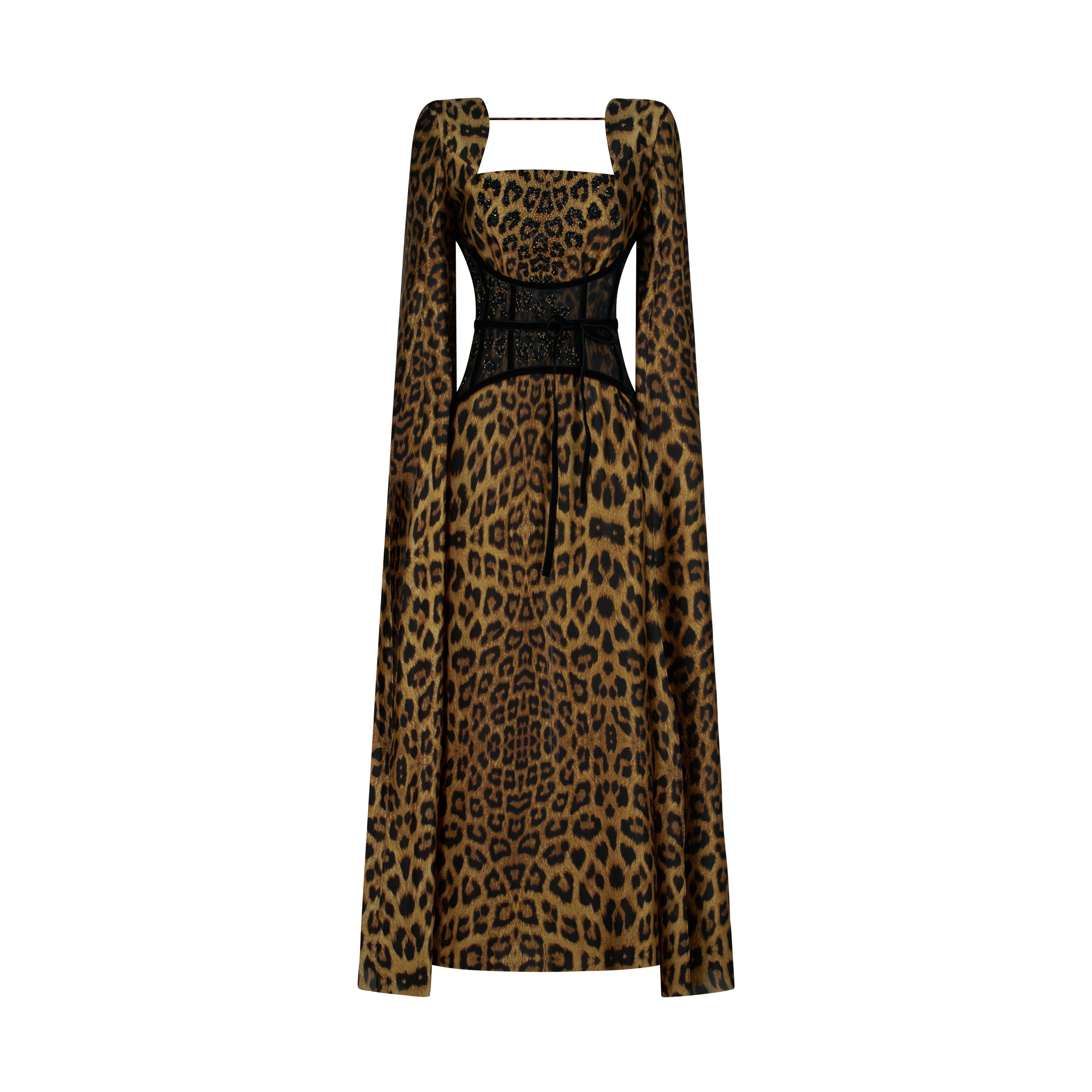 Leopardess Kaftan with Corset